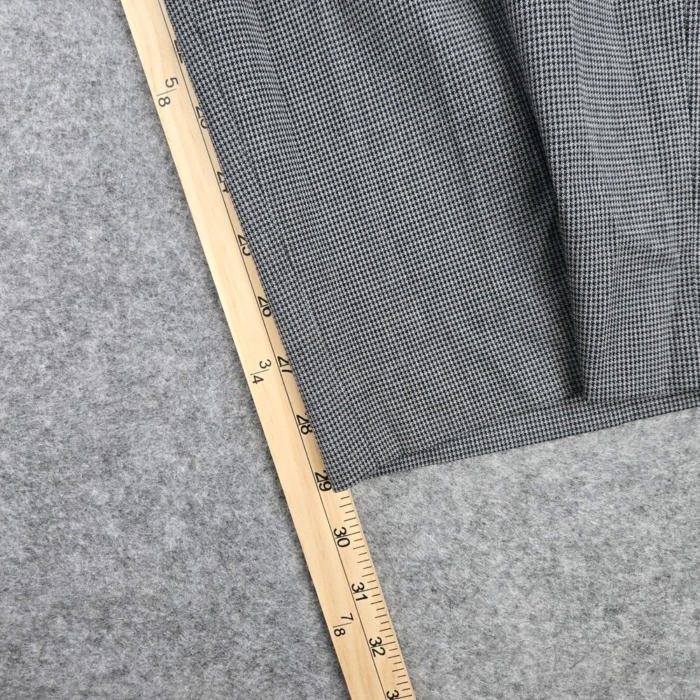Ralph Ralph Lauren Men's Houndstooth Flat Front Dress Pants Gray Slacks Sz 40x30 - Picture 5 of 9